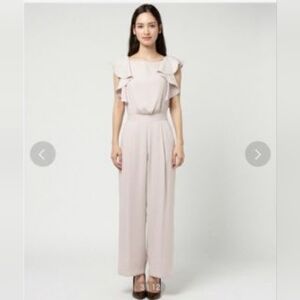 Snidel Japan Frilly Short Sleeve Wide Leg Jumpsuit